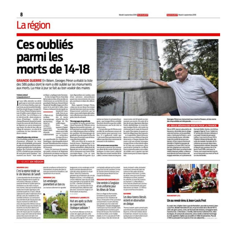 Article du 04/09/2018 - Sud-Ouest