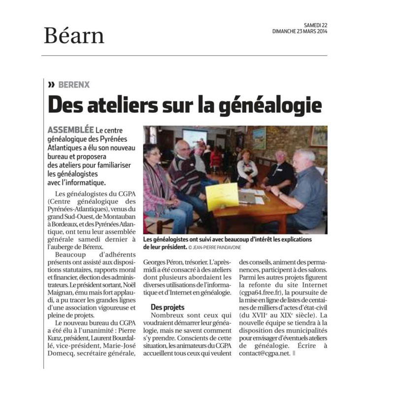 Article 23/03/2014 - L'Éclair